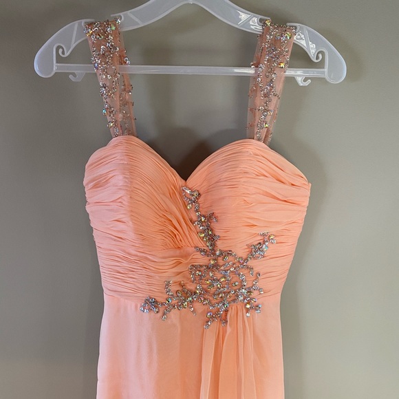 MacDuggal Peach/Pink Prom Dress - Picture 2 of 11